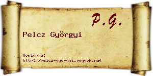 Pelcz Györgyi névjegykártya